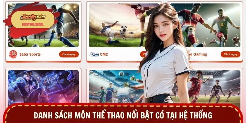 Danh sách môn thể thao nổi bật có tại hệ thống